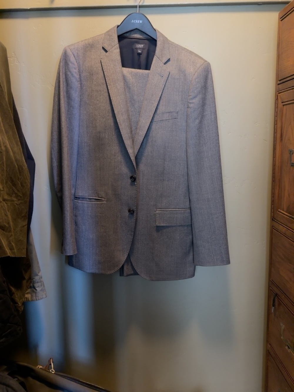 J.Crew Ludlow Suit 38R 32x32 Vitale Barberis Canonico Italian Wool Gray